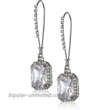 Betsey Johnson CZ Crystal Square Earrings Crystal Silver Drop Earrings
