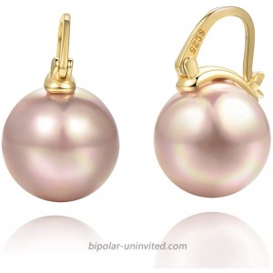 Big Pearl Dangle Earrings [18K Gold Plated - .925 Sterling Silver] - Bridal Wedding Ballroom Gala Vintage Art Deco