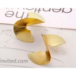 Bmadge Gold Geometric Earrings Exaggerated Statement Earrings Punk Stylish Sectored Twisted Earring Jewelry for Women and Girls Sectored