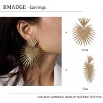 Bmadge Heart Dangle Earrings Studs Gold Star Statement Earrings Flower Geometric Exaggerated Earrings Punk Minimalist Ear Jewelry for Women and Girls Gold