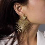 Bmadge Heart Dangle Earrings Studs Gold Star Statement Earrings Flower Geometric Exaggerated Earrings Punk Minimalist Ear Jewelry for Women and Girls Gold