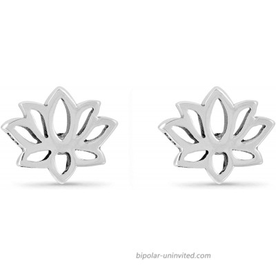 Boma Jewelry Sterling Silver Lotus Blossom Flower Stud Earrings