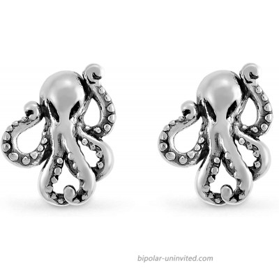 Boma Jewelry Sterling Silver Octopus Stud Earrings