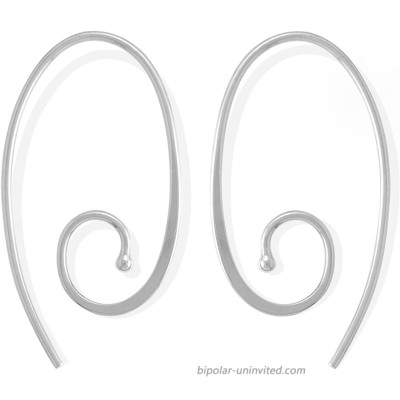 Boma Jewelry Sterling Silver Oval Spiral Pull Through Hoop Earrings