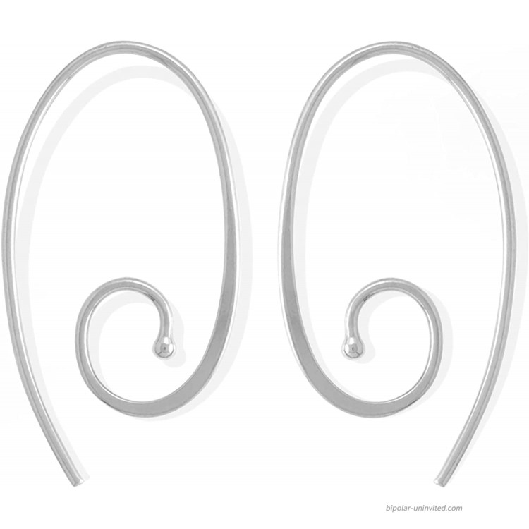 Boma Jewelry Sterling Silver Oval Spiral Pull Through Hoop Earrings