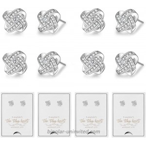 Bridesmaids Gift Set of 4 Stud Earrings Silver Knot Bridesmaid Earring for Women I Couldn’t Tie a Knot Without You Wedding Proposal hypoallergenic Jewelry