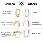 Carleen Gold Hoop Earrings 14K Gold Plated 925 Sterling Silver Hoop Earrings Round Cut Cubic Zirconia CZ Simulated Diamond Small Tiny Mini Hinged Cartilage Silver Hoop Earrings for Women Girls Valentines Day Gift 13mm Yellow Gold Plated