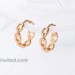 Chain Link Hoop Earrings for Women 14K Plated Gold Huggie Earrings Personality Simplicity Twisted Chain Hoop Earrings