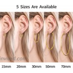 ChicSilver Huge Hoop Earrings Hypoallergenic 18K Gold Plated Sterling Silver Hoop Earrings Endless Circle Big Hoops for Women Girls70mm