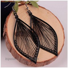 Fdesigner Boho Woven Geometric Earrings Drop Black Jewelry Fashion Silk Earring Dangle for Women and Girls