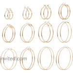 Finrezio 24-30Pairs Hoop Earrings Set Big Circle Earring Gold Silver Tone Fashion Jewelry for Women Girls Dia 2-7.5cm A24pairs