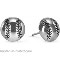 GIMMEDAT Softball Silver Stud Charm Earrings Jewelry Girls Women Player Mom Fan Gift