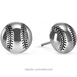 GIMMEDAT Softball Silver Stud Charm Earrings Jewelry Girls Women Player Mom Fan Gift