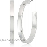 GUESS Basic Silver Logo Open Hoop Earrings