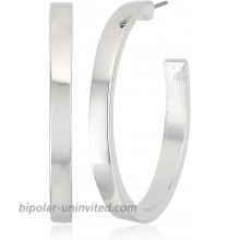 GUESS Basic Silver Logo Open Hoop Earrings