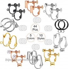 Hicarer 10 Pair Clip-on Earring Converters with Post and 12 Pair Earring Pad Multi-Type Series
