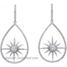 IGI Certified 1.00 Carat Natural Diamond Earrings 14K White Gold G-H Color I2-I3 Clarity Dangling Diamond Earrings for Women Diamond Jewelry Gifts