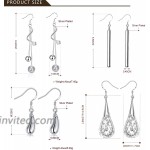 Jewdreamer 12 Pairs Classic Silver Plated Dangle Drop Earrings for Women Simple Long Thread Fashion Line Christmas Earring Set