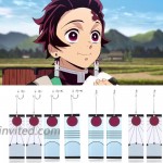 Kamado Tanjiro Earrings 2 Pack Hanafuda Earrrings For Tianjiro Cosplay Anime Gift