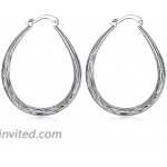 KUYIUIF 925 Sterling Silver Fashion Classic Fish Scales Hoop Drop Dangle Earring
