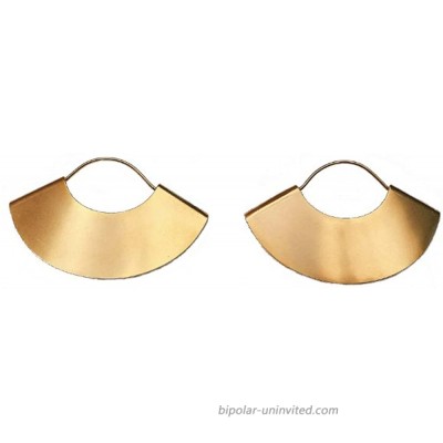 Lightweight Boho Bohemian Fan Earrings for Women Geometric Dangle Drop Half Round African Tribal Ethnic Jewelry Gold 1.6x1