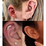 Masedy 10Pairs Stainlesss Steel Cartilage Stud Earrings for Women Girls Helix Tragus Couch Hoop Piercing Earrings Set 10R