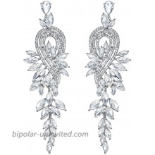 mecresh Silver Marquise Crystal Bridal Chandelier Dangle Earrings Ladies Gifts