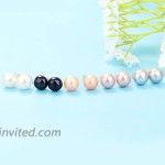 Milacolato 5 Pairs 925 Sterling Silver Pearl Stud Earring Genuine Freshwater Cultured Pearl Stud Earring Set for Women with Gift Box - AAAA Quality