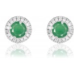 Natural Emerald Ruby Blue Sapphire and White Topaz Halo Stud Earrings 925 Sterling Silver 6mm Stone Hypoallergenic 1. EMERALD