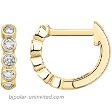 PAVOI 14K Yellow Gold Plated Sterling Silver Post 1.75mm Cubic Zirconia Cuff Earrings Huggie Stud