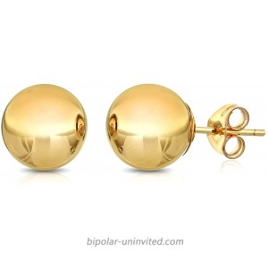 Premium 14K Gold Ball Stud Earrings - Butterfly Backings 3mm-8mm Yellow 4