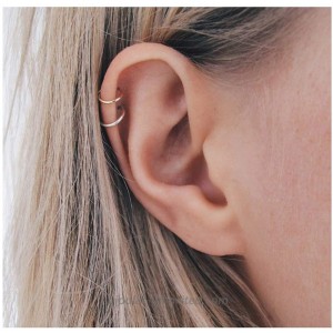 Simple Cuff Cartilage Earring 14K Real Gold Plated Stainless Steel Fake Ear Earring for Women