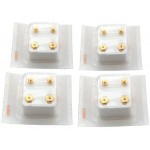 Studex 24K Gold Earrings Plated Ball Stud Piercing Jewelry Pack of 4 Pairs