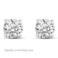 Women Diamond Stud Earrings Set in 925 Sterling Silver 1 10Ctw to 1 4 Ctw I2-I3 Natural Diamonds .25