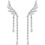 YOQUCOL Angel's Wings Cubic Zirconia Crystal Ear Climber Long Drop Dangle Earring for Girls Women