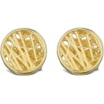 Zee & Zed Round Openwork Gold Stud Earrings | Dainty Minimalist Jewelry 10k Gold Studs for Women Girls