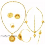 24K Gold Plated Hair Accessories Ethiopian Eritrean Jewelry Sets Wedding Jewelry Sets Women Gift