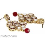 Aheli Kundan Beads Necklace Earring Set Indian Wedding Ethnic Traditional Jewelry for Women Maroon