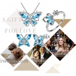 Aurora Tears Butterfly Jewelry Women 925 Sterling Silver Butterflies Necklace Earrings Rings Wedding Gift