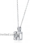 BERRICLE Rhodium Plated Sterling Silver Asscher Cut Cubic Zirconia CZ Solitaire Bridal Bridesmaid Fashion Necklace and Earrings Set