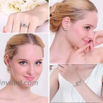 Bridal Austrian Crystal Necklace Earrings Bracelet 7 Size Ring 4pcs Jewelry sets Gifts Fit with Weddding Dress Best Gift for Girlfriend Valentines day