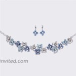 Cring Coco Silver Plated Necklace Earring Sets for Women Unique Ocean Tree of Life Choker Necklace for Teen Girls Fashion Flowers Jewelry Sets with Gift Box