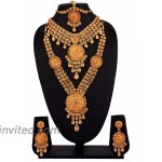 Efulgenz Indian Bollywood Bridal Wedding Kundan Crystal Necklace Earring Maang Tikka Head Chain Nose Ring Bracelet Jewelry Set