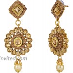 Efulgenz Indian Bollywood Traditional Gold Tone Kundan Pearl Wedding Choker Necklace Earrings Maangtikka Jewelry Set