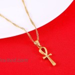 Egyptian Jewelry Men Women 18K Gold Plated Vintage The Key of The Nile Ankh Cross Pendant Necklace Pendant Necklace