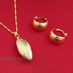 Ethiopian Set Necklace Pendant Earring Set Joias Ouro 22k Gold Plated Jewelry African Bridal Wedding