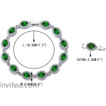 EVER FAITH Women's CZ Luxury Oval Shaped Necklace Earrings Bracelet Set Green for Banquet Prom