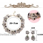 JOERICA Bib Statement Necklace for Women Chunky Choker Necklace and Earrings Set Rhinestone Vintage Fashion Necklace Costume Jewelry