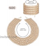 JOERICA Chunky Collar Necklace Bracelet for Women Gold Plated Metal Statement Necklace Jewelry Set
