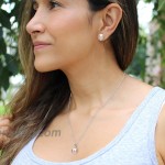 La Regis Jewelry Cultured Pink Freshwater Pearl Necklace Pendant 14K White Gold Earrings Stud 7-7.5mm
